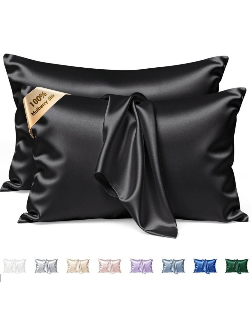 Luxurious King Size Silk Pillowcase Set - 2 Pack, Soft & Breathable, 22 Momme